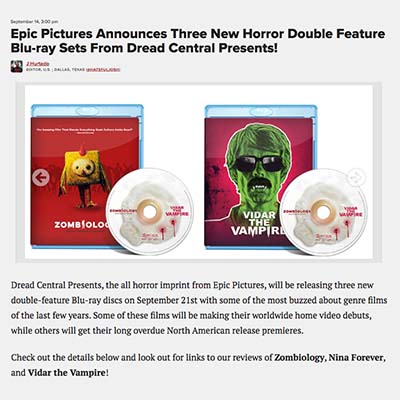 Epic Pictures Announces Three New Horror Double Feature Blu-ray Sets From Dread Central Presents!